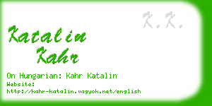 katalin kahr business card